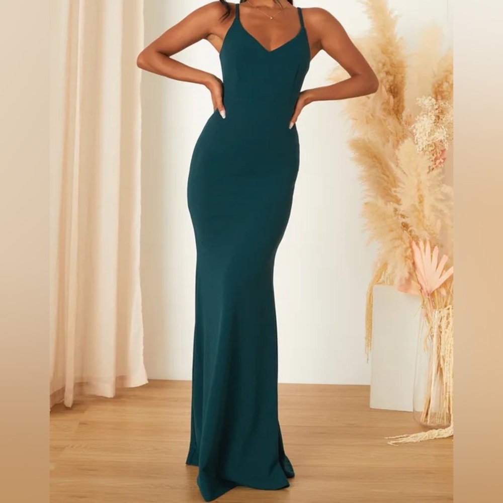 Lulus Elegant Backless Mermaid Maxi dress